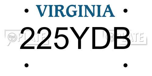 225YDB Virginia License Plate