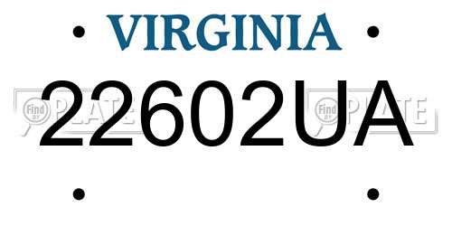 22602UA Virginia License Plate