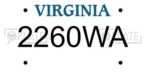 2260WA Virginia License Plate