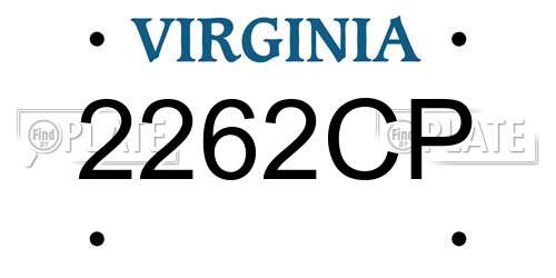 2262CP Virginia License Plate