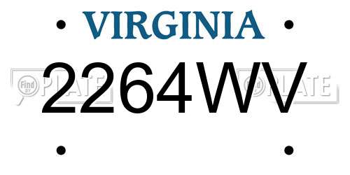 2264WV Virginia License Plate