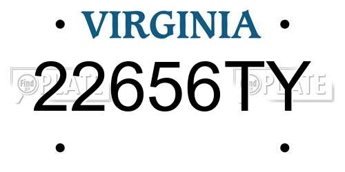 22656TY Virginia License Plate
