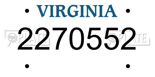 2270552 Virginia License Plate