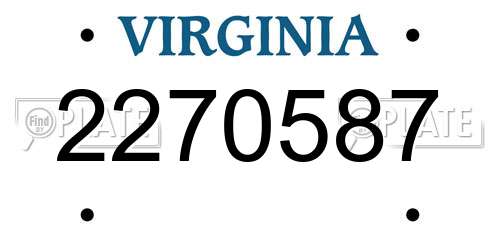2270587 Virginia License Plate
