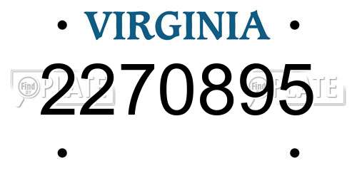 2270895 Virginia License Plate
