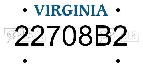 22708B2 Virginia License Plate