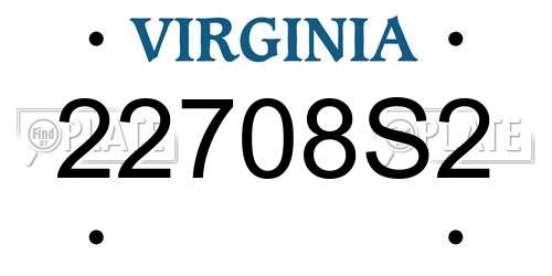 22708S2 Virginia License Plate