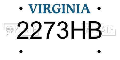 2273HB Virginia License Plate