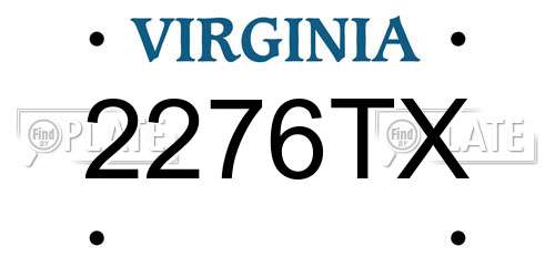 2276TX Virginia License Plate