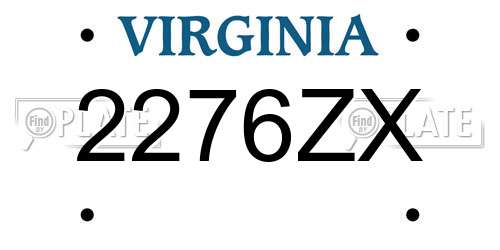 2276ZX Virginia License Plate