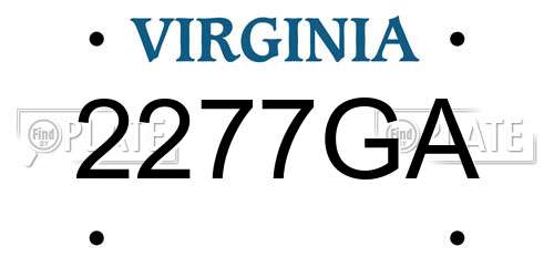 2277GA Virginia License Plate