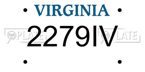 2279IV Virginia License Plate