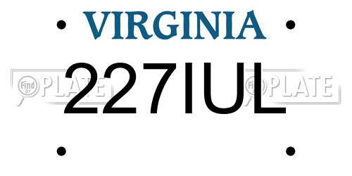 227IUL Virginia License Plate