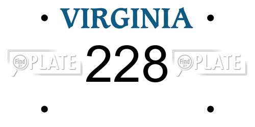 228 Virginia License Plate