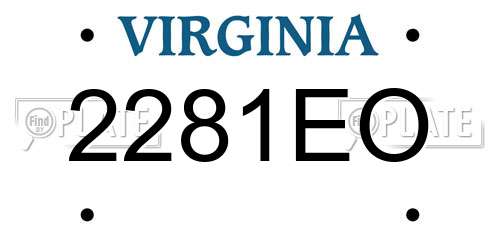 2281EO Virginia License Plate