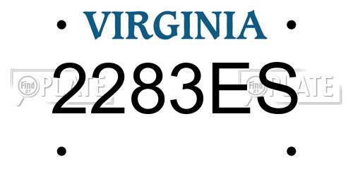 2283ES Virginia License Plate