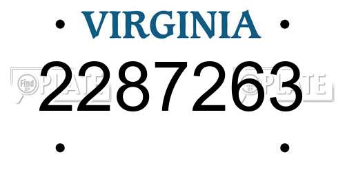 2287263 Virginia License Plate