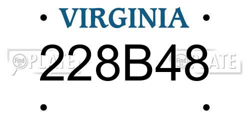 228B48 Virginia License Plate