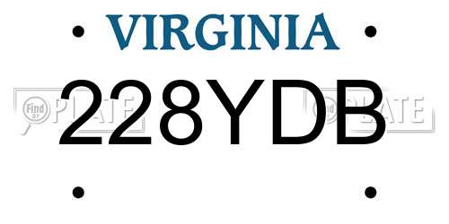 228YDB Virginia License Plate