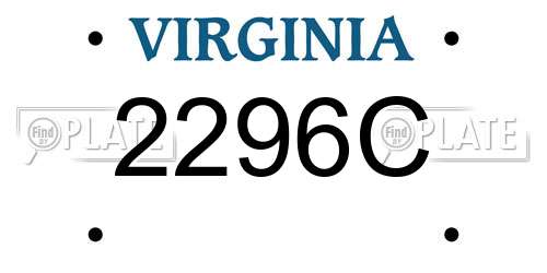 2296C Virginia License Plate