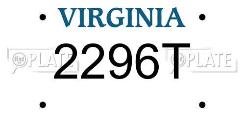 2296T Virginia License Plate