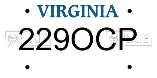 229OCP Virginia License Plate