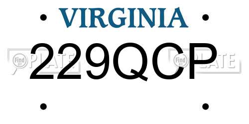 229QCP Virginia License Plate