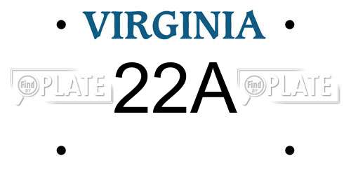 22A Virginia License Plate