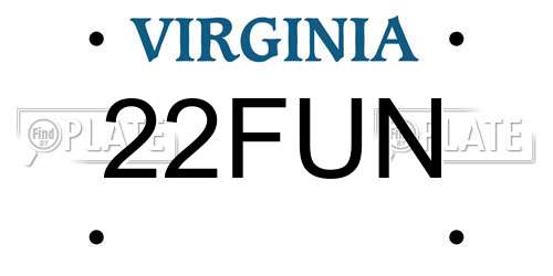 22FUN Virginia License Plate
