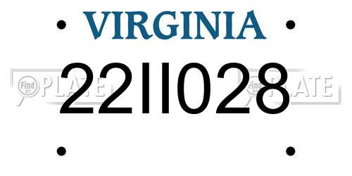 22II028 Virginia License Plate