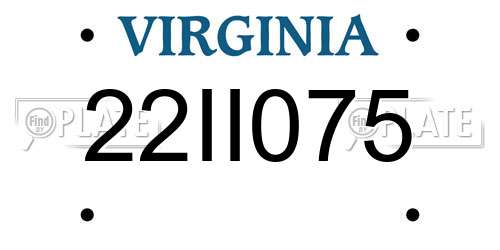 22II075 Virginia License Plate