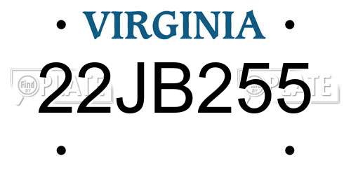 22JB255 Virginia License Plate