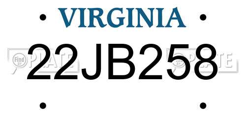 22JB258 Virginia License Plate