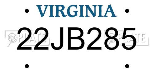 22JB285 Virginia License Plate