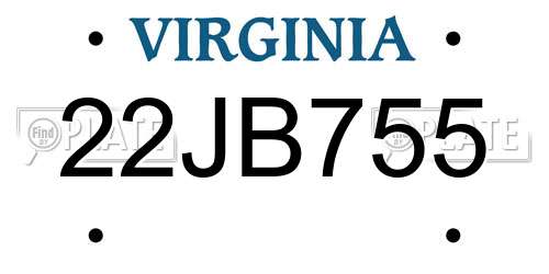 22JB755 Virginia License Plate