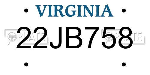 22JB758 Virginia License Plate