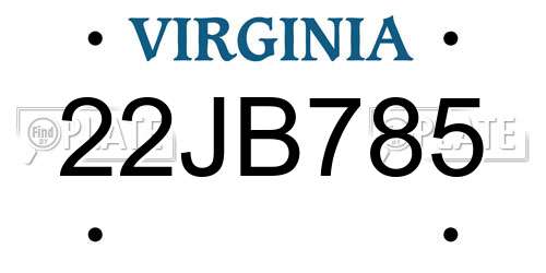 22JB785 Virginia License Plate