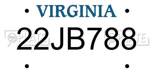 22JB788 Virginia License Plate