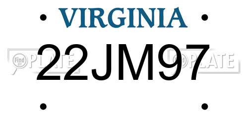 22JM97 Virginia License Plate