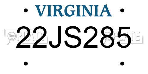 22JS285 Virginia License Plate