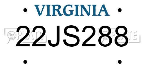 22JS288 Virginia License Plate