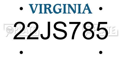 22JS785 Virginia License Plate