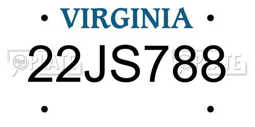 22JS788 Virginia License Plate
