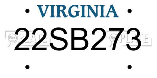 22SB273 Virginia License Plate