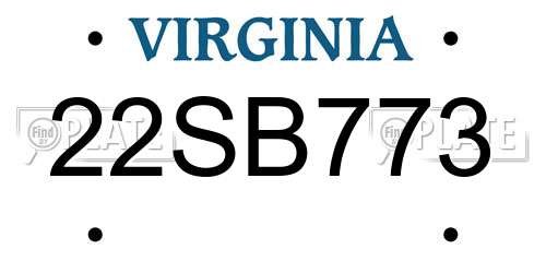 22SB773 Virginia License Plate