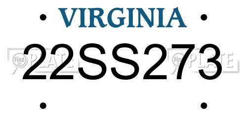 22SS273 Virginia License Plate