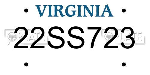 22SS723 Virginia License Plate