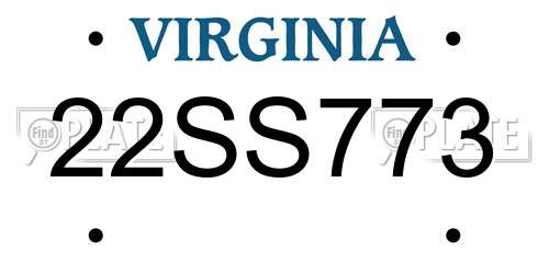 22SS773 Virginia License Plate