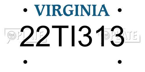 22TI313 Virginia License Plate