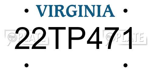22TP471 Virginia License Plate